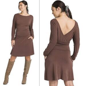 EC prAna Simone Criss-Cross Open-Back Modal-Blend Dress Small